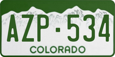 CO license plate AZP534