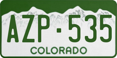 CO license plate AZP535