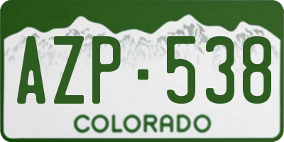CO license plate AZP538