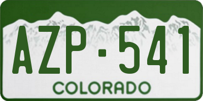 CO license plate AZP541