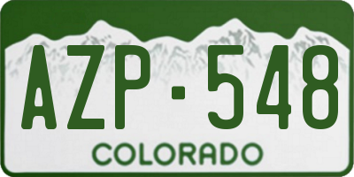 CO license plate AZP548
