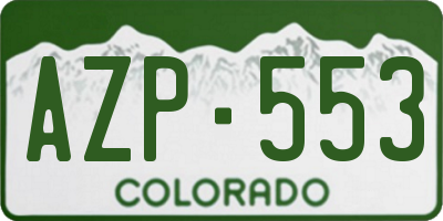CO license plate AZP553