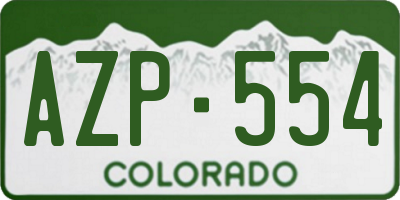 CO license plate AZP554