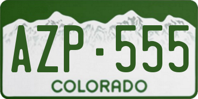 CO license plate AZP555