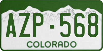 CO license plate AZP568