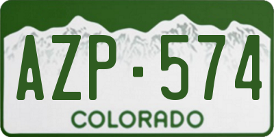 CO license plate AZP574