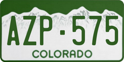 CO license plate AZP575