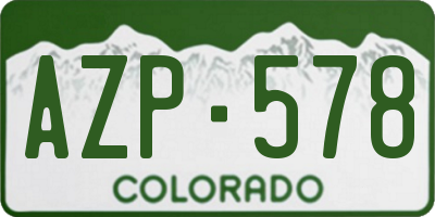CO license plate AZP578