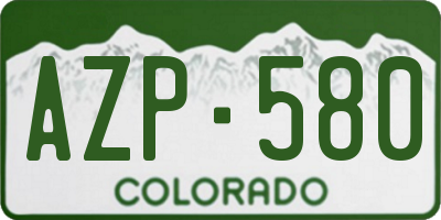 CO license plate AZP580
