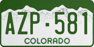 CO license plate AZP581