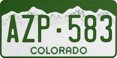 CO license plate AZP583
