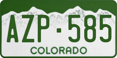 CO license plate AZP585