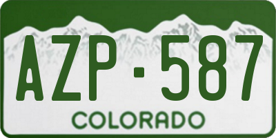 CO license plate AZP587