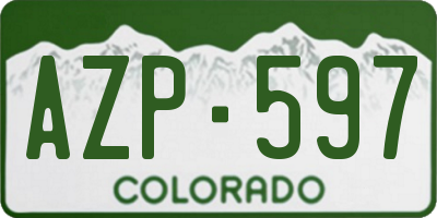CO license plate AZP597