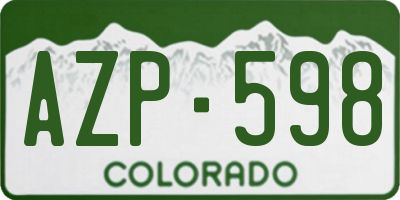CO license plate AZP598
