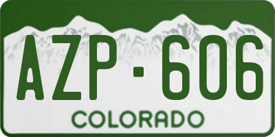 CO license plate AZP606
