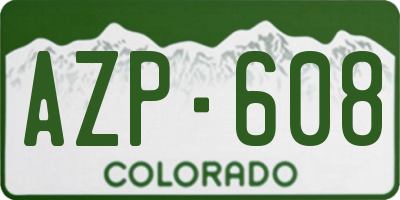 CO license plate AZP608