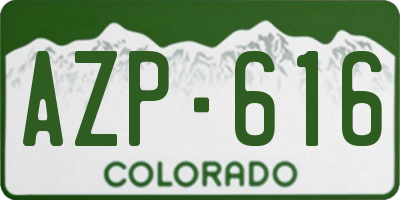 CO license plate AZP616