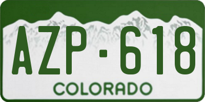 CO license plate AZP618