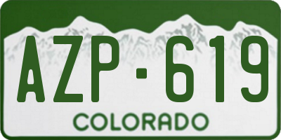 CO license plate AZP619