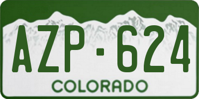 CO license plate AZP624