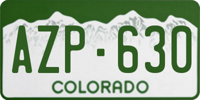 CO license plate AZP630