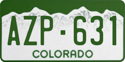 CO license plate AZP631