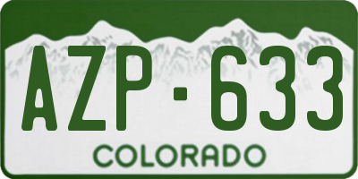 CO license plate AZP633