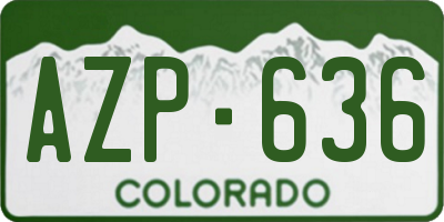 CO license plate AZP636