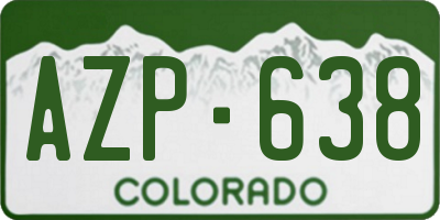 CO license plate AZP638