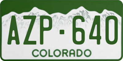 CO license plate AZP640