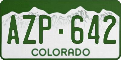 CO license plate AZP642