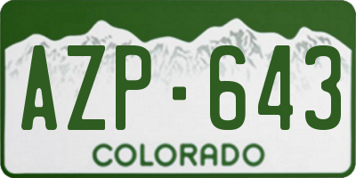 CO license plate AZP643