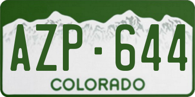 CO license plate AZP644