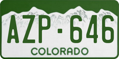 CO license plate AZP646