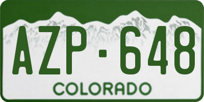 CO license plate AZP648