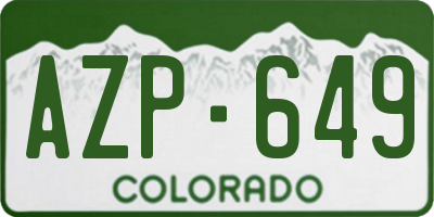 CO license plate AZP649
