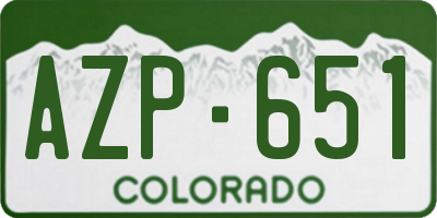 CO license plate AZP651