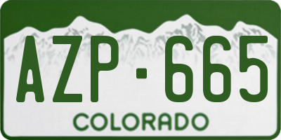 CO license plate AZP665