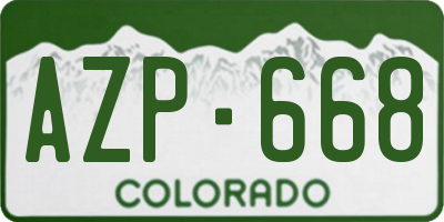 CO license plate AZP668