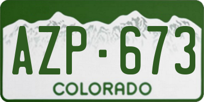 CO license plate AZP673