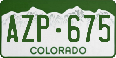 CO license plate AZP675