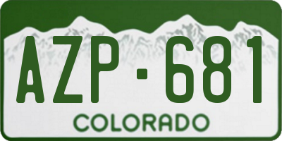 CO license plate AZP681