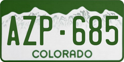 CO license plate AZP685