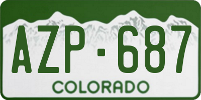 CO license plate AZP687