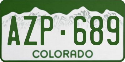 CO license plate AZP689