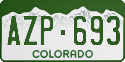 CO license plate AZP693