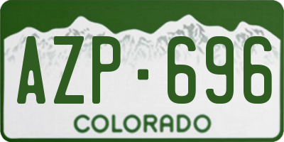 CO license plate AZP696