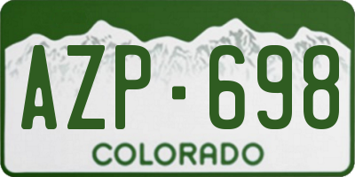 CO license plate AZP698