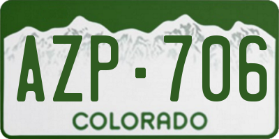 CO license plate AZP706